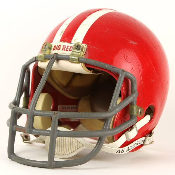 1987 Denison Big Red Game Worn Football Helmet (MEARS LOA)