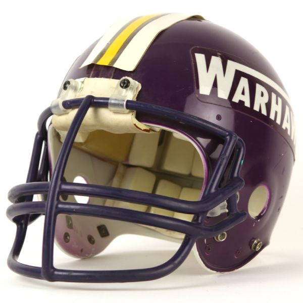 1990 UW-Whitewater Warhawks Game Worn Football Helmet (MEARS LOA)