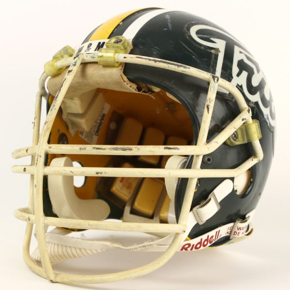 1986 William and Mary Tribe Game Worn Football Helmet w/ Tomahawk Decal (MEARS LOA)