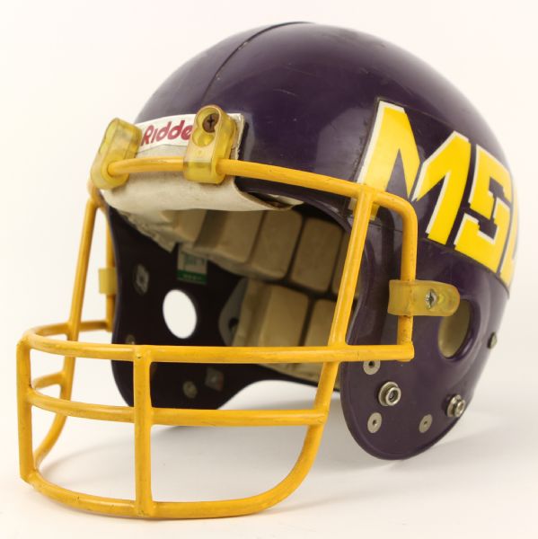 1988 Mankato State Mavericks Game Worn Football Helmet (MEARS LOA)