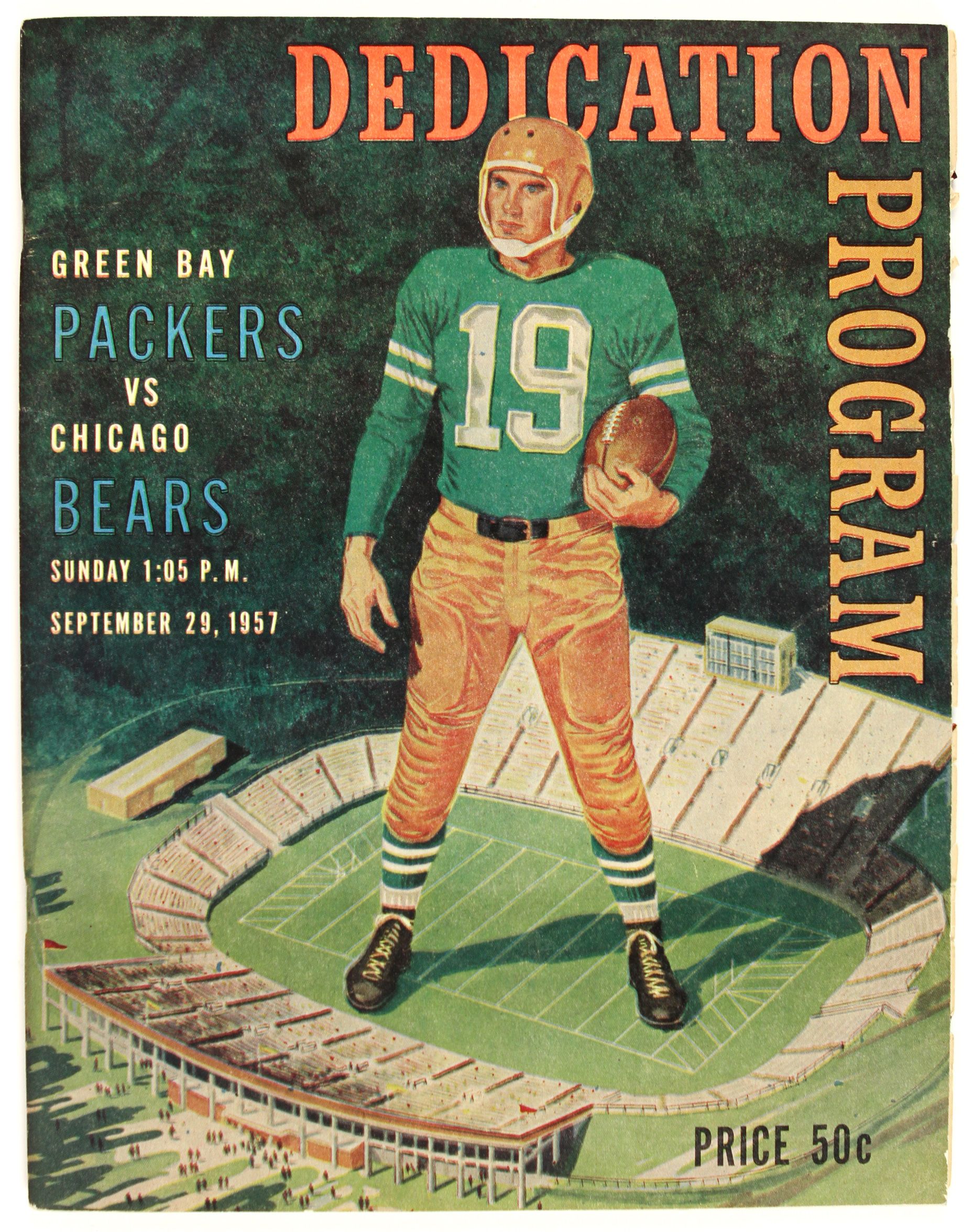 Lot Detail - 1957 Green Bay Packers Chicago Bears Lambeau Field Dedication  Program