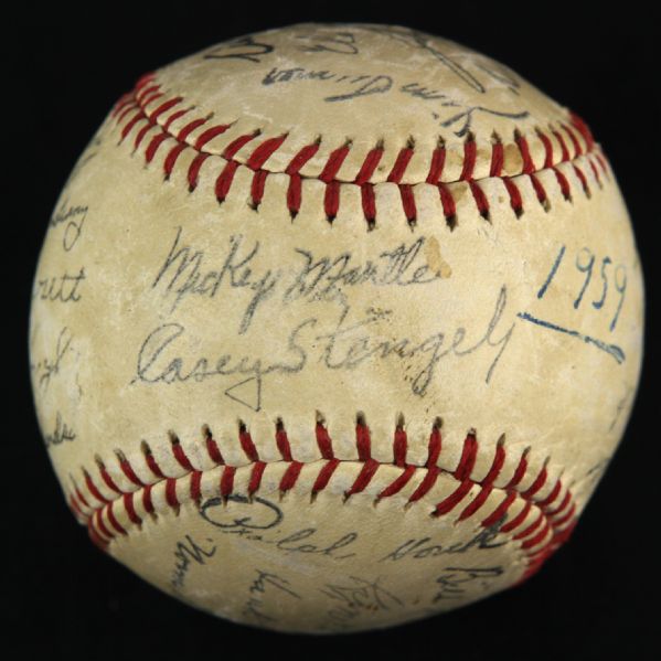 1959 New York Yankees Facsimile Stamped Team Signed Ball