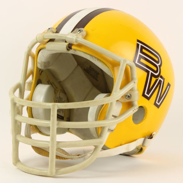 1986 Baldwin Wallace Yellow Jackets Game Worn Football Helmet (MEARS LOA)
