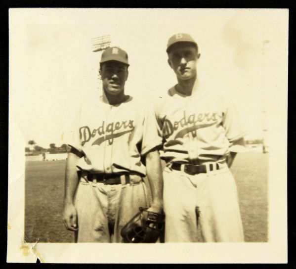 1940s late Duke Snider Brooklyn Dodgers 3" x 3.5" Original Photograph from Snider Family Photo Album (MEARS LOA)