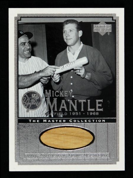 2000 Upper Deck Mickey Mantle New York Yankees Master Collection Game Used Bat Piece #214/500