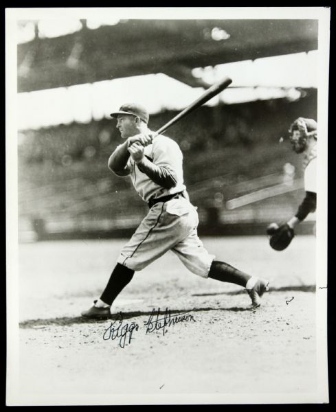 1921-85 Riggs Stephenson Signed Black and White Photo Cleveland Indians Chicago Cubs 8" x 10" (JSA)