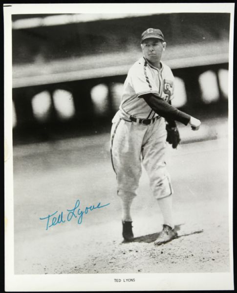 1923-86 Ted Lyons Signed Black and White Photo Chicago White Sox HOF 8" x 10" (JSA)