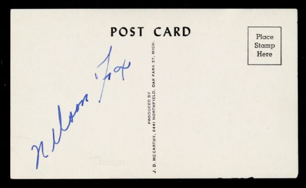 1950-75 Nellie Fox Signed Post Card Chicago White Sox HOF 3 1/2" x 5 1/2" (JSA)