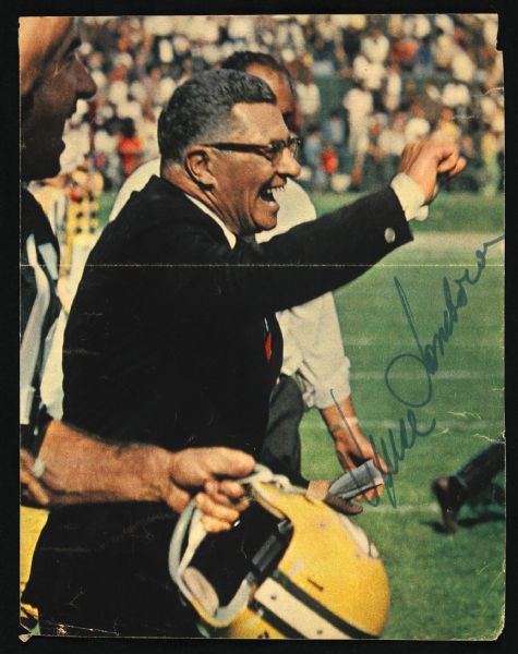 1959-70 Vince Lombardi Signed Magazine Photo Green Bay Packers HOF (JSA)