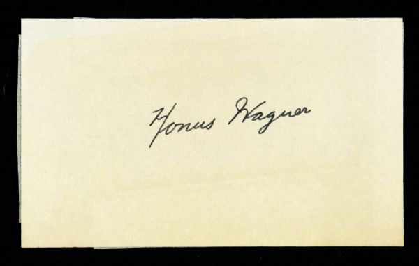 1897-1955 Honus Wagner Signed Index Card Pittsburgh Pirates HOF "3 x 5" (JSA)