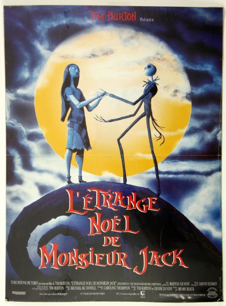 1993 The Nightmare Before Christmas French Edition Movie Poster 16" x 21"