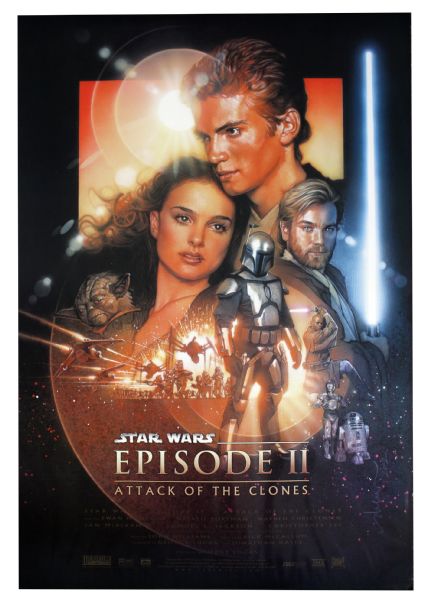 2002 Star Wars Attack of the Clones Original Movie Poster 27" x 42" 