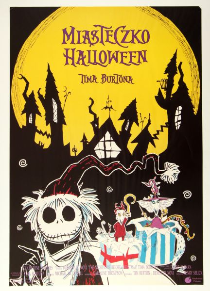 1993 Disneys The Nightmare Before Christmas Polish Edition Original Poster Miasteczko Halloween 26" x 38" 