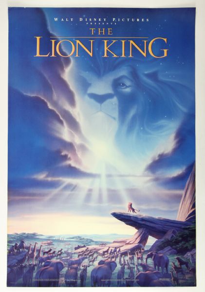 1994 Disneys The Lion King Original Movie Poster 27" x 40" 