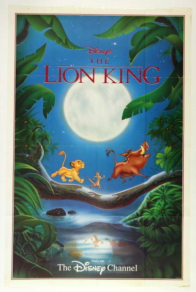 1996 Disneys The Lion King Poster Featuring The Disney Channel 27" x 41" 