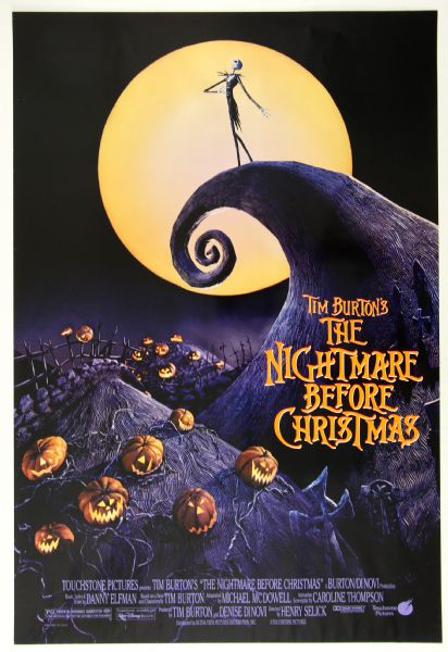 1993 The Nightmare Before Christmas Original Movie Poster 27" x 40" 