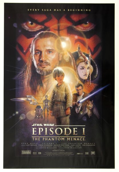 1999 Star Wars The Phantom Menace Episode I Promotional Movie Poster 27" x 40" 