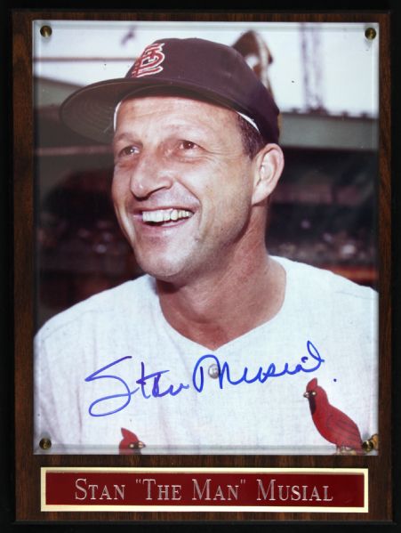 1941-63 Signed St. Louis Cardinals Stan Musial Framed Photo 9" x 12" (JSA)