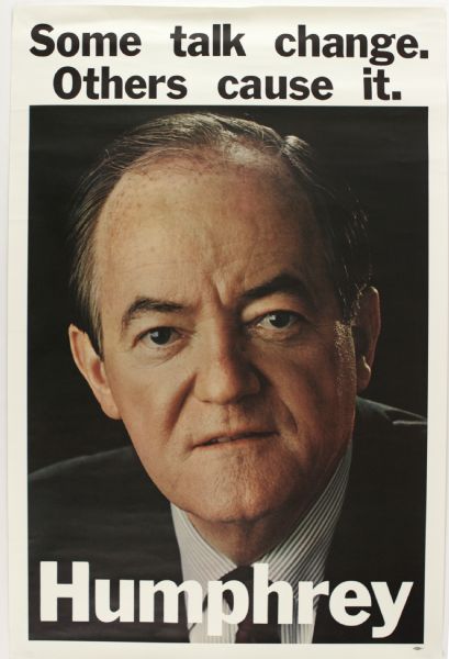 1968 Hubert Humphrey 23" x 34" Campaign Poster