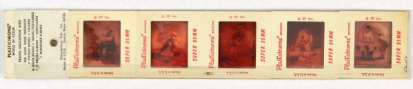 1960s circa Babe Ruth Lou Gehrig Ty Cobb Honus Wagner Connie Mack Medcalf Art Color Slides in Original Packaging