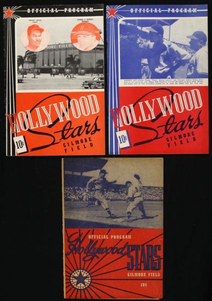 1948 Hollywood Stars Gilmore Field Pacific Coast League Unscored Program Collection - Lot of 3