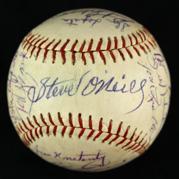 1953 Philadelphia Phillies Team Signed Ball w/ 24 Signatures Including Richie Ashburn, Robin Roberts & More (JSA)