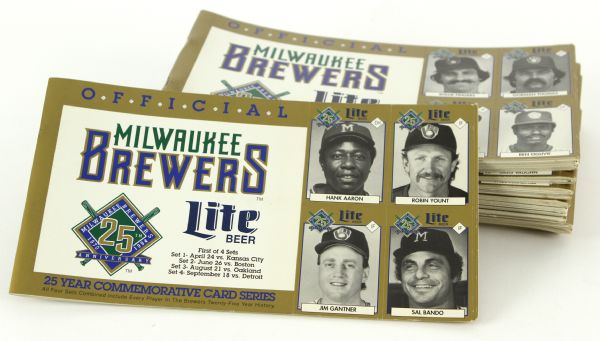 1994 Milwaukee Brewers 25th Anniversary Commemorative Cardbooks - Lot of 20