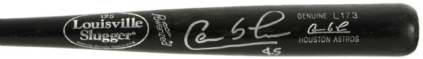 2007-12 Carlos Lee Houston Astros Signed Louisville Slugger Professional Model Game Used Bat (MEARS LOA/JSA)