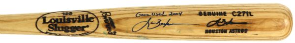 2004 Lance Berkman Houston Astros Signed Louisville Slugger Professional Model Game Used Bat (MEARS LOA/JSA)