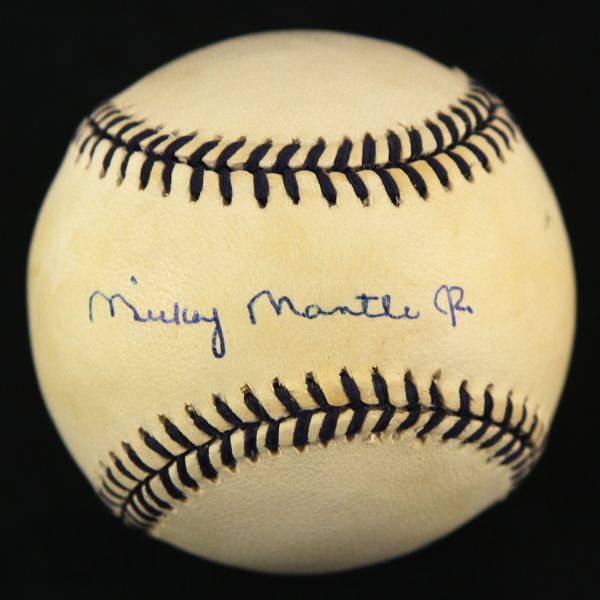 1995 Mickey Mantle Jr. Single Signed OAL Budig Mickey Mantle Commemorative Baseball (MEARS LOA)