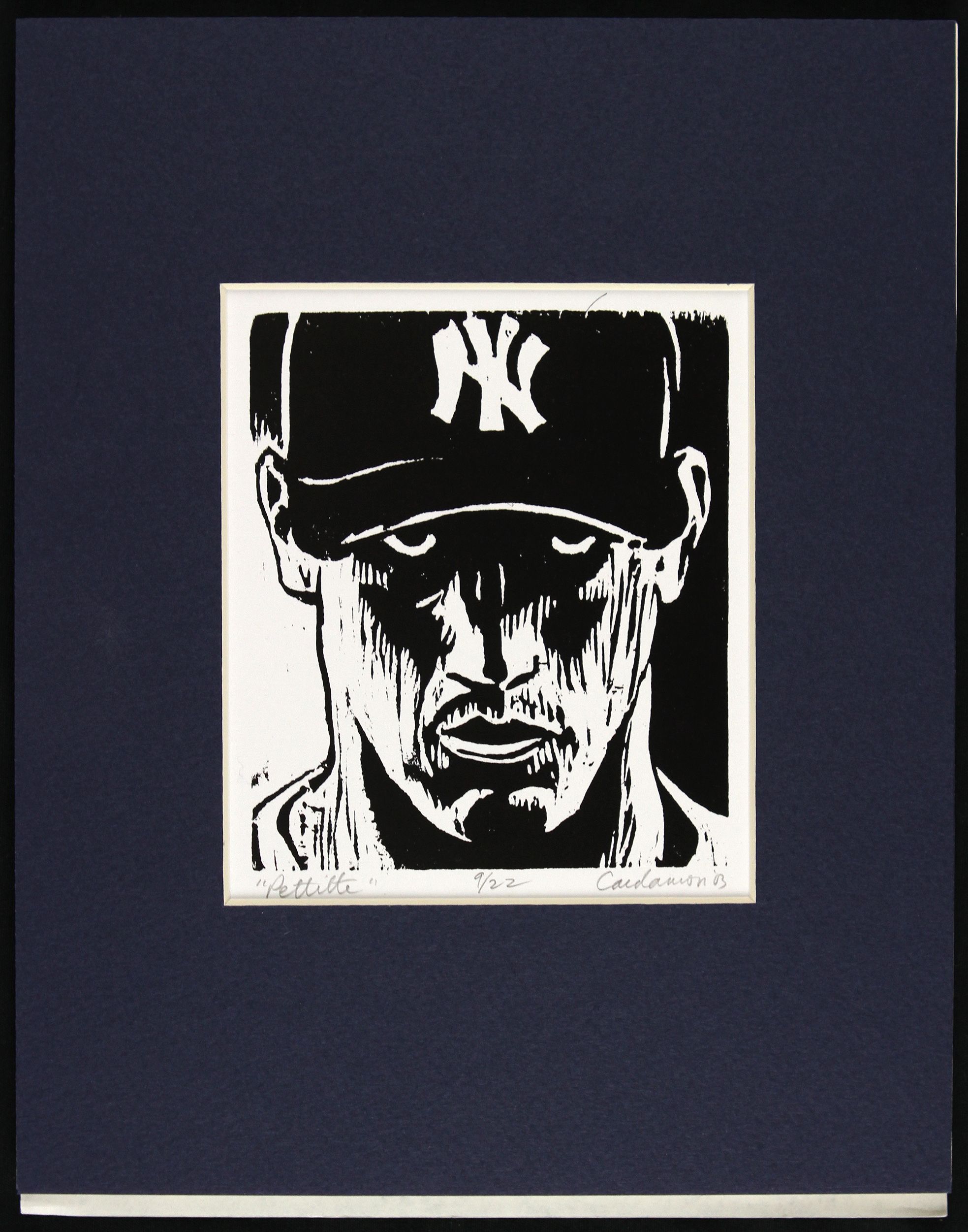 Lot Detail 2000's Andy Pettitte Matted Drawing New York Yankees