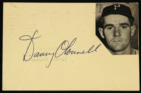 1954 Danny O Connell Milwaukee Braves Signed Postcard 3 1/2" x 5" (JSA)