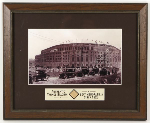 1923 circa Authentic Yankee Stadium Seat Memorabilia 13" x 16" Framed Display