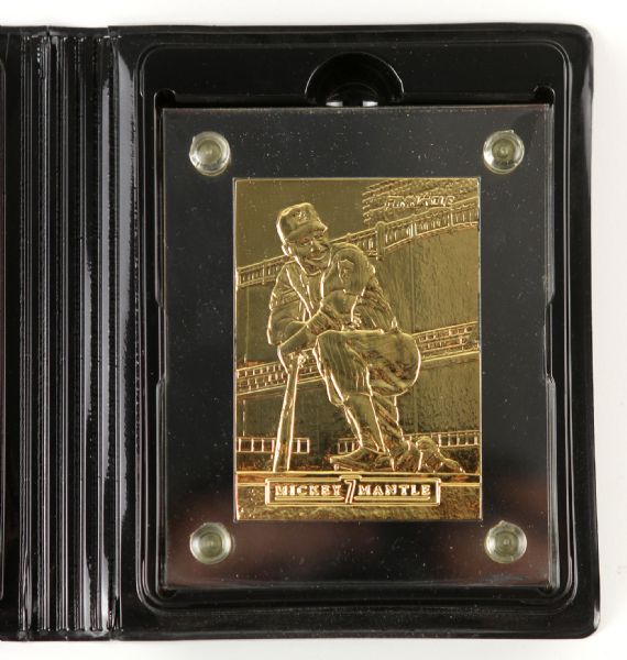 1995 Mickey Mantle Pinnacle Highland Mint Gold Mint Card 24 Karat Gold Plate 4 Ounces Silver