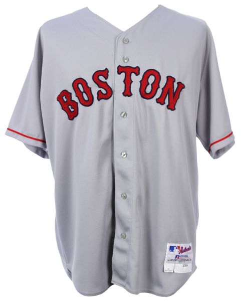 2004 Curt Schilling Boston Red Sox Game Worn Road Jersey (MEARS LOA/JSA) World Series Season