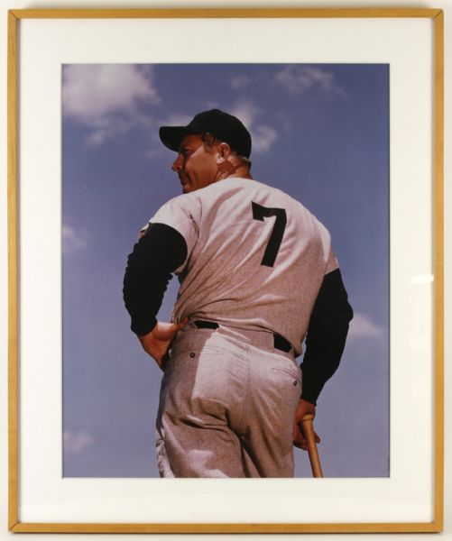 1963 Mickey Mantle New York Yankees 30" x 36" Framed Ozzie Sweet Ilfachrome Print