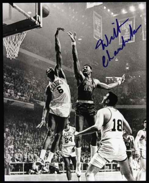 1959-62 Wilt Chamberlain Signed 8" x 10" B/W Photo Philadelphia Warriors (JSA)