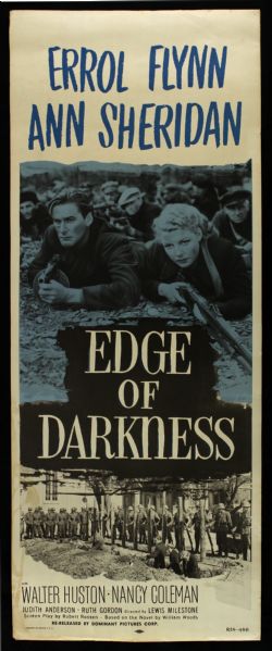 1943 Edge of Darkness Rolled Poster Errol Flynn "14" x 36" 