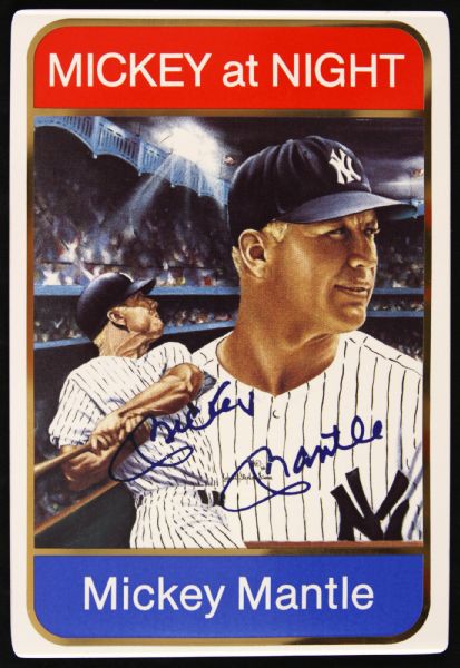 1986 Mickey Mantle New York Yankees Signed "Mickey At Night" Sports Impressions Cermaic Trading Card (JSA) 520/1500