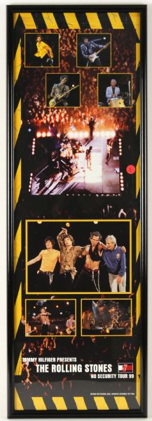 1999 Rolling Stones No Security Tour Poster Framed Display 12" x 35" 