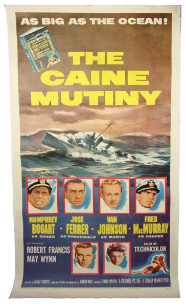 1954 The Caine Mutiny Original Movie Poster Linenbacked Humprey Bogart 44" x 81"