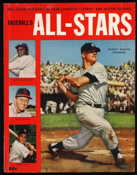 1953 Baseballs All-Stars Magazine w/ Robinson Musial Mantle on Cover