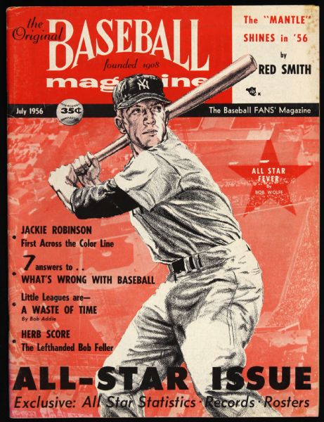 1956 The Original Baseball Magazine w/ Mickey Mantle on Cover