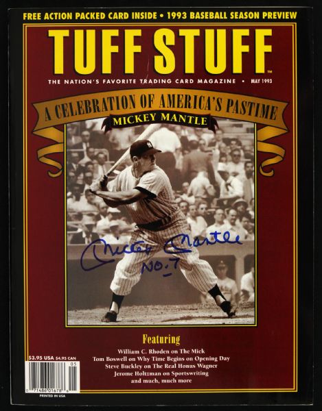 1993 Mickey Mantle New York Yankees Signed Tuff Stuff Magazine (JSA)