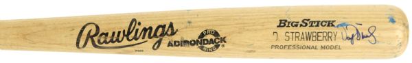 1986 Darryl Strawberry New York Mets Signed Rawlings Adirondack Professional Model Game Used Bat (MEARS LOA/JSA)