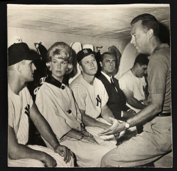 1961 circa Mickey Mantle Roger Maris Yogi Berra New York Yankees Original 7" x 7.5" Photograph from Guernseys Mickey Mantle Auction