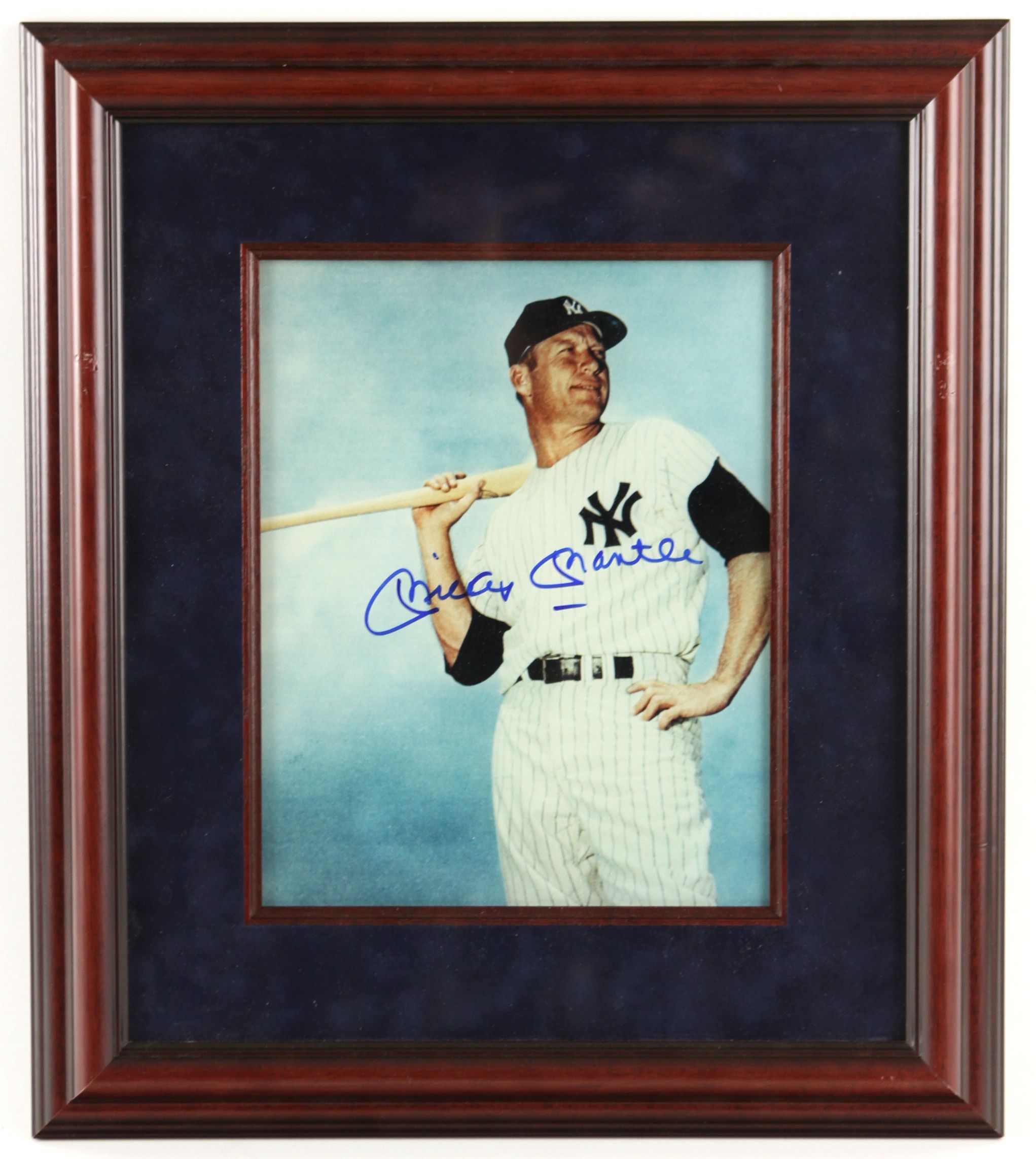 Lot Detail - 1980's Signed Mickey Mantle Framed Photo New York Yankees ...