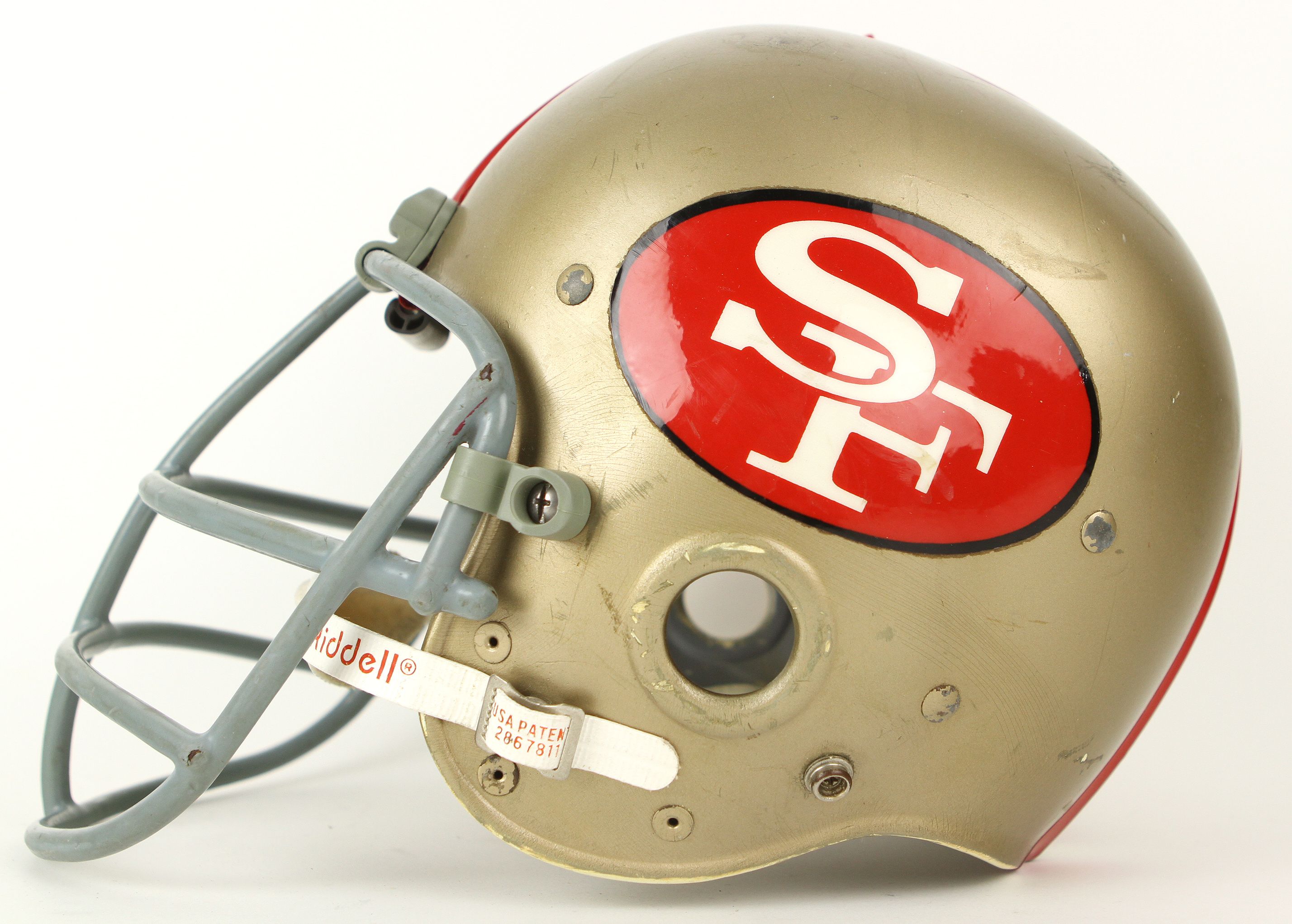 Lot Detail - 1971 Bob Hoskins San Francisco 49ers Game Worn Helmet