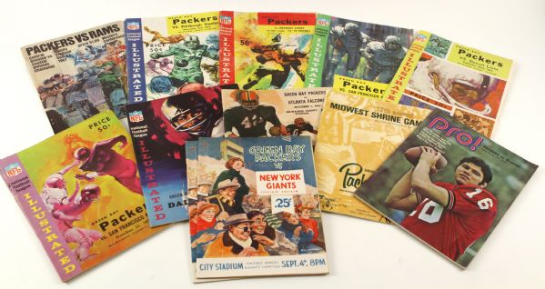 1961-71 Green Bay Packers County Stadium/City Stadium Program Collection - Lot of 15