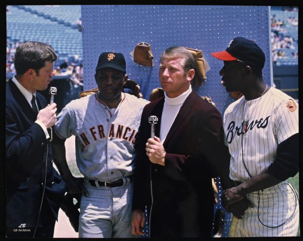 1969-71 Mickey Mantle Willie Mays Hank Aaron 11" x 14" Photograph